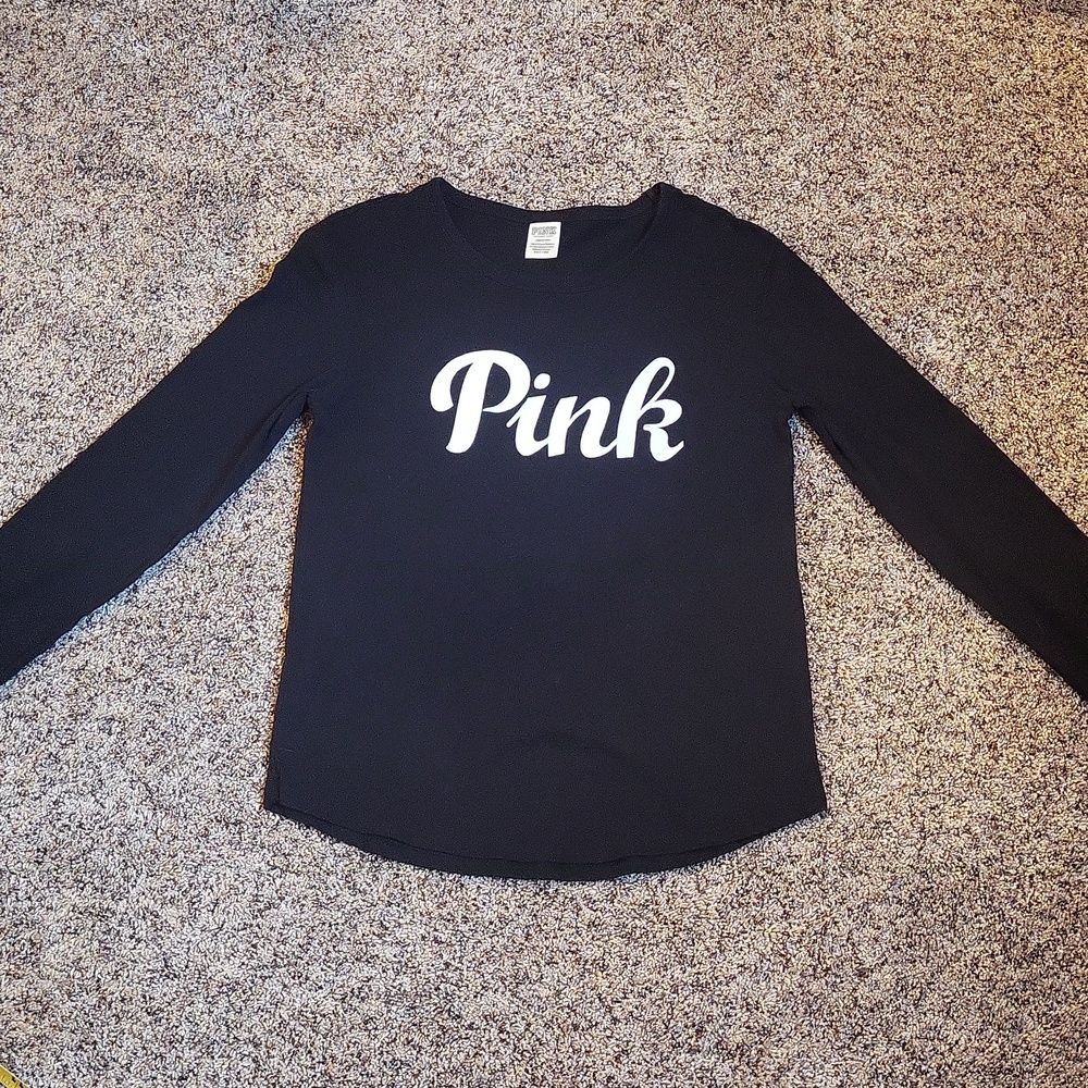 EUC PINK Victoria's Secret LS shirt L
